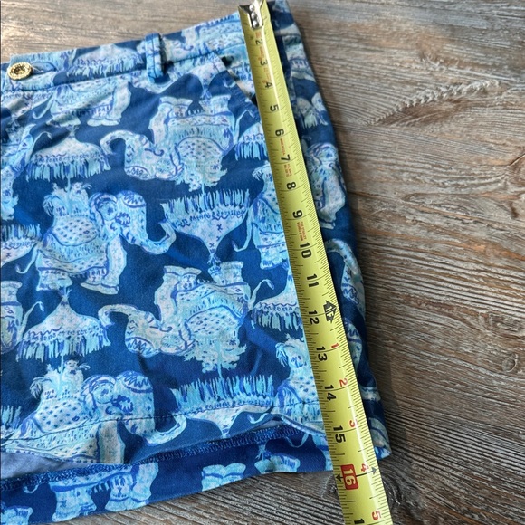 Lilly Pulitzer Jayne Stretch Short 7” Inseam Blue Elephant Print Shorts 12 - Picture 6 of 7